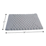 Knightsbridge Luxurious Block Pattern High Quality Year Round Cotton With Non-Skid Back Bath Rug Ivory