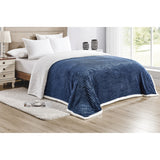 Plazatex Soft Plush Corduroy Sherpa Lined Oversized All Season Comfort for Bedroom or Lounging Blankets - Grey