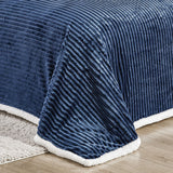 Plazatex Soft Plush Corduroy Sherpa Lined Oversized All Season Comfort for Bedroom or Lounging Blankets - Grey