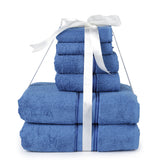Cozy Home 100% Cotton 6 Piece Towel Set Royal Blue