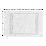 Carnation Home Fashions Large-Sized, Reversible Cotton Bath Mat - White 21x34"