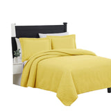 RT Designers Collection Ruby 3 Pieces Pinsonic Lightweight Quilts Set For Bedding Lemon
