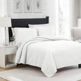 RT Designers Collection Ruby 3 Pieces Pinsonic Lightweight Quilts Set For Bedding White