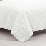 RT Designers Collection Ruby 3 Pieces Pinsonic Lightweight Quilts Set For Bedding White