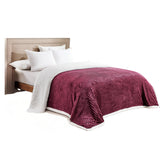 Plazatex Soft Plush Corduroy Sherpa Lined Oversized All Season Comfort for Bedroom or Lounging Blankets - Grey