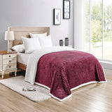 Plazatex Soft Plush Corduroy Sherpa Lined Oversized All Season Comfort for Bedroom or Lounging Blankets - Grey