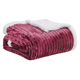 Plazatex Soft Plush Corduroy Sherpa Lined Oversized All Season Comfort for Bedroom or Lounging Blankets - Grey