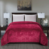Zebra Print Microplush Best Quality Super Premium Blanket Burgundy by Plazatex