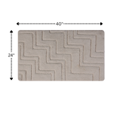 Zig Zag Pattern Cotton Non-Skid Back Bath Rug Ivory by Castle Hill London