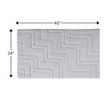 Zig Zag Pattern Cotton Non-Skid Back Bath Rug Ivory by Castle Hill London