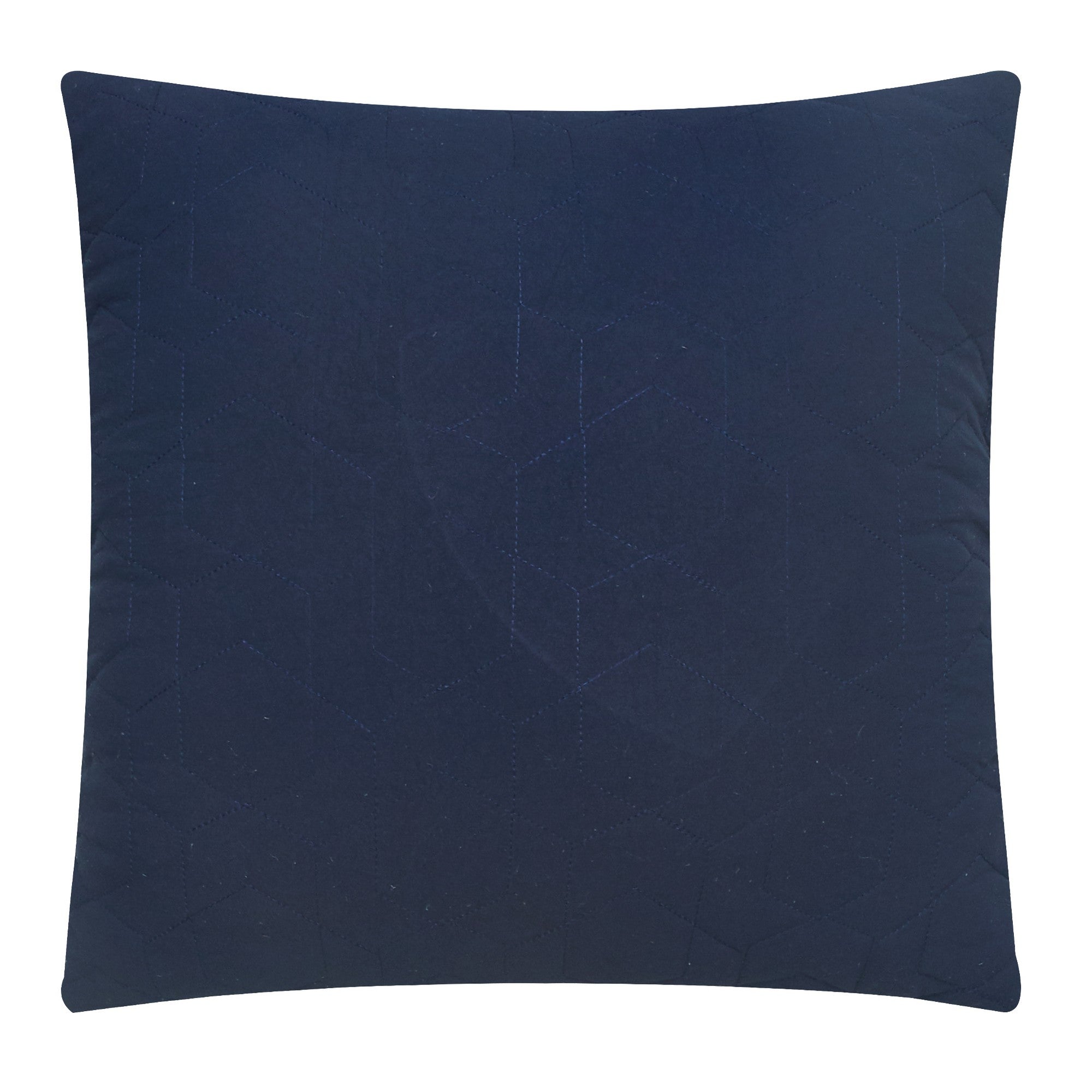 NY&C Home Davina 5 Piece Comforter Set Geometric Hexagonal Pattern Design Bedding - Decorative Pillows Shams Included, King, Navy - King