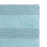 Knightsbridge Stylish And Comfortable All Season Traditional Wide Cut Design Cotton Bath Rug 17" X 24" Light Blue