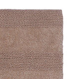 Knightsbridge Stylish And Comfortable All Season Traditional Wide Cut Design Cotton Bath Rug 17" X 24" Stone