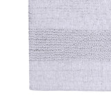 Knightsbridge Stylish And Comfortable All Season Traditional Wide Cut Design Cotton Bath Rug 17" X 24" White