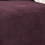 Chevron Reversible and Comfortable Braided Oversized Plush All Season Blanket, Queen, Plum