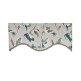 RLF Home 100% Cotton Elmina Trimmed Cornice Lined Window Valance 50" x 17" Turquoise