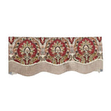 RLF Home 100% Cotton Prague Trimmed Glory Lined Window Valance 50" x 17" Mauve