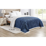 Plazatex Soft Plush Corduroy Sherpa Lined Oversized All Season Comfort for Bedroom or Lounging Blankets - Grey