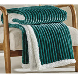 Plazatex Corduroy Faux Sherpa Reverse Throw Blanket - 50x60", Teal
