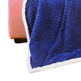 Plazatex Corduroy Faux Sherpa Reverse Throw Blanket - 50x60" Blue