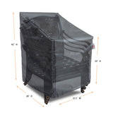 Summerset Shield Gold Barstool/Stacked 2-Layer Dining Cover - 25.5x28", Charcoal Grey