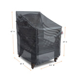 Summerset Shield Gold Barstool/Stacked 2-Layer Dining Cover - 25.5x28", Charcoal Grey