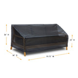 Summerset Shield Gold 2-Layer Polyester Fabric Outdoor Sofa Extra Wide Cover - 91.73x36", Charcoal Grey