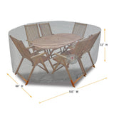 Summerset Shield Platinum 3-Layer Polyester Water Resistant Outdoor Dining Set Cover - Grey Melange
