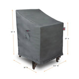 Summerset Shield Titanium BarstoolxStacked 3-Layer UV Resistant Outdoor Dining Cover - 25.5x28", Dark Grey