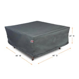 Summerset Shield Titanium 3-Layer Water Resistant Outdoor Fire Table Square Cover - 44x44", Dark Grey