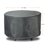 Summerset Shield Titanium 3-Layer Water Resistant Outdoor Fire Table Round Cover - Dark Grey