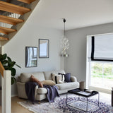 Versailles Valentina Cordless Roman Blackout Shades For Windows Insides/Outside Mount Black/White