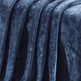 Plazatex Dama Embossed Scroll Pattern Soft & Cozy Throw Blanket - 50x60" Oxford Blue