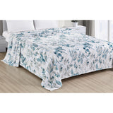 Plazatex Luxurious Ultra Soft Lightweight Dempsey Printed Blanket Light Blue