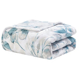 Plazatex Luxurious Ultra Soft Lightweight Dempsey Printed Blanket Light Blue