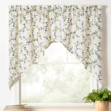 Ellis Curtain Vintage Stylish Scale Printed Vine Pattern 1.5" Rod Pocket Tailored Swag 56"x36" Azure
