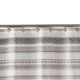 Saturday Knight Ltd Geo Woven Designs Stripe Fabric Bath Shower Curtain - 70x72", Black/Beige