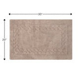 Knightsbridge Chain Bath Rug Cotton Non Skid Back - Stone