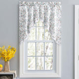 Ellis Country Floral Small Scale 1.5" Rod Pocket Floral Pattern with Ruffle Lace Edge Swag 58"x36" Multicolor