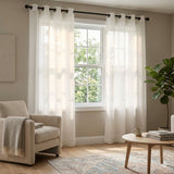 Commonwealth Thermavoile Rhapsody Lined European Voile Grommet Panel - Ivory