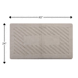 Diagonal Racetrack 100% Cotton Reversible Bath Rug Ivory by Knightsbridge