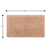 Diagonal Racetrack 100% Cotton Reversible Bath Rug Natural by Knightsbridge