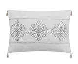 NY&C Home Artista 5 Piece Cotton Blend Comforter Set Jacquard Geometric Pattern Design Bedding - Decorative Pillows Shams Included, King, Grey - King