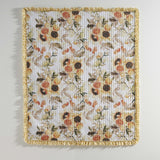 Greenland Home Somerset Quilted Reversible Throw Blanket with Ruffles, 60x50-inch, Gold