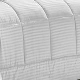 Plazatex Embossed 8-Pieces Stripe All Season Ultra Soft High Quality Microplush Comforter Set White