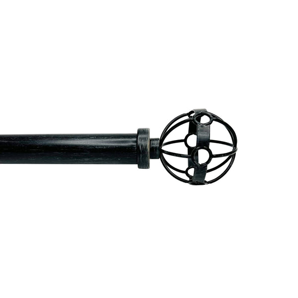 Versailles Esencial Atlas Steel Heavy Duty Curtain Rod Set for Windows Antique B
