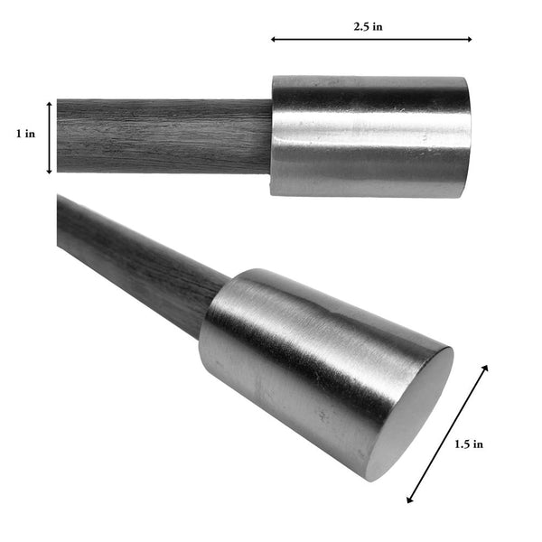 Versailles Exotique Veneer Steel Heavy Duty Curtain Rods for Windows Set Nickel