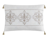 NY&C Home Artista 5 Piece Cotton Blend Comforter Set Jacquard Geometric Pattern Design Bedding - Decorative Pillows Shams Included, King, Taupe - King