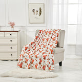 Plazatex Fall Vixen Plush Decorative All Season Throw Blanket 50" X 60" White