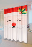 Carnation Home Fashions Santa's Face Christmas Fabric Shower Curtain - 70x72", Multi